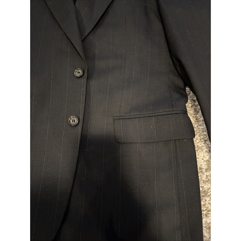 Vintage Johnny Bench MVP Collection Grey Striped Blazer Size 44R - Picture 2 of 7